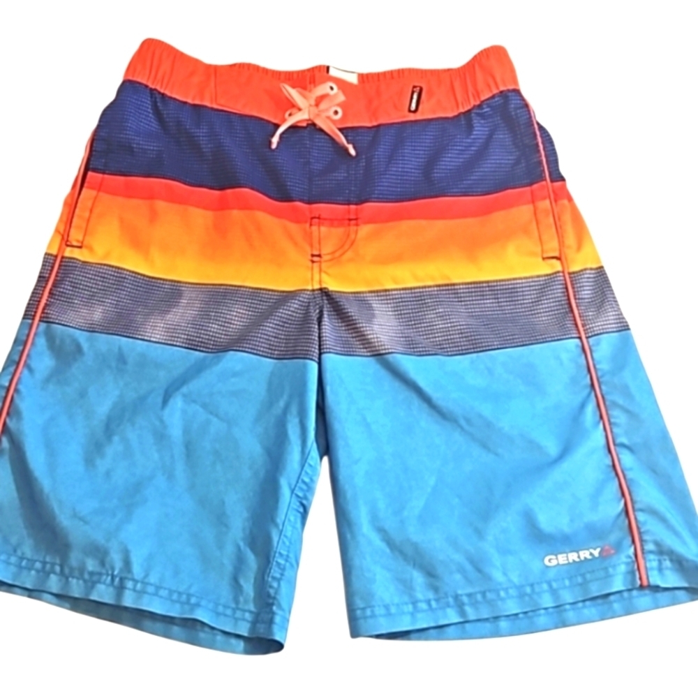 Gerry Swim Trunks Color Block Recycled Mens Large Summer Vacation Resorwear